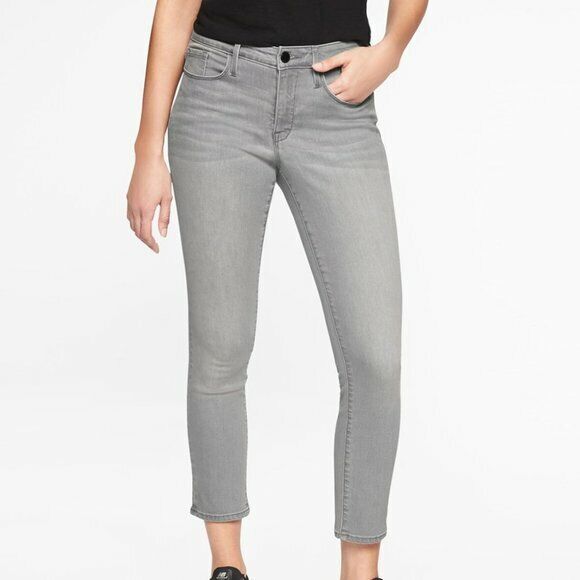 Athleta Women’s Jeans Sculptek Skinny Granite Gray Crop Stretch Size 6 X 26 NWT - Picture 1 of 12